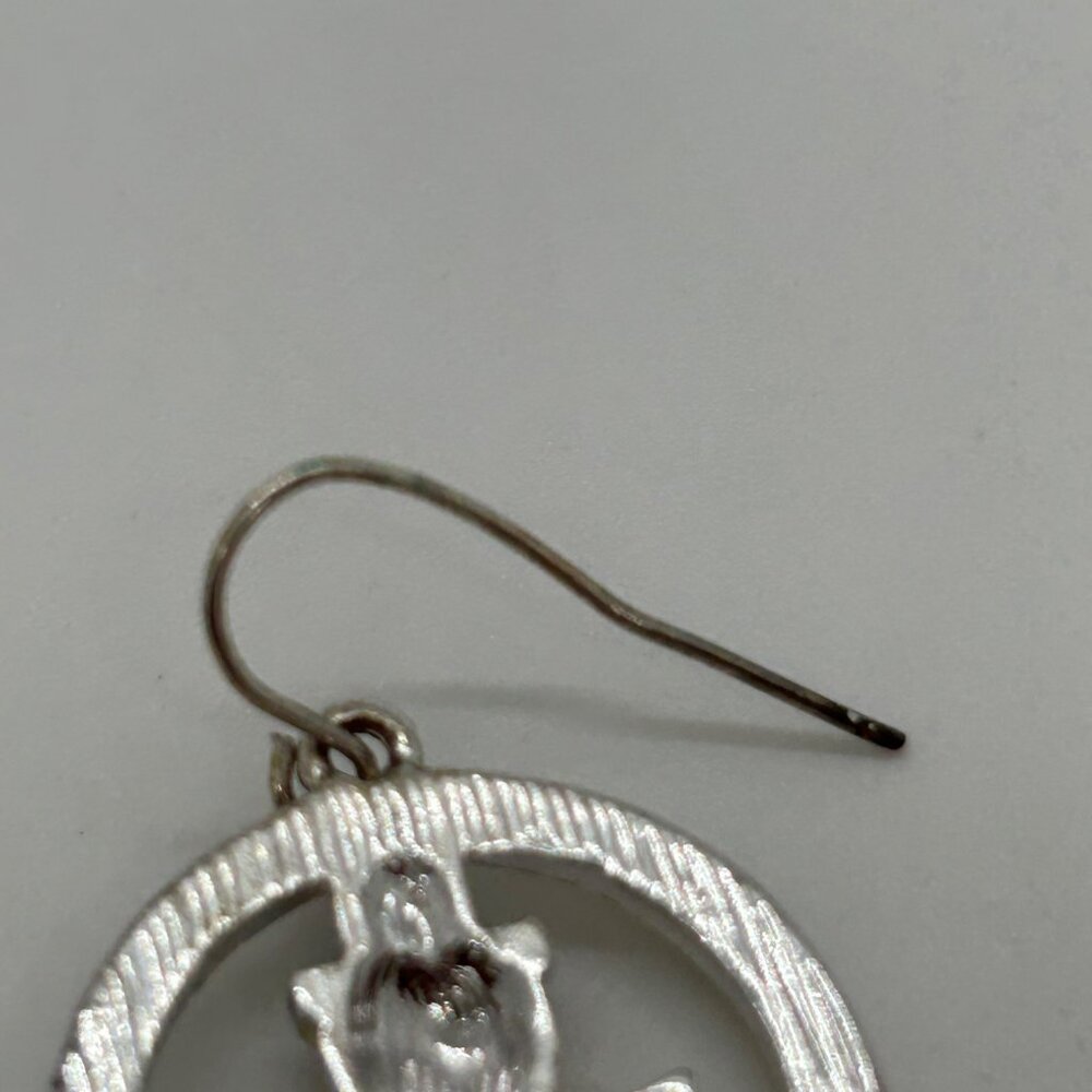 Vintage Kenneth Cole Snowman Earrings Pierced Silver-Tone Holiday Rhinestones - Picture 7 of 16